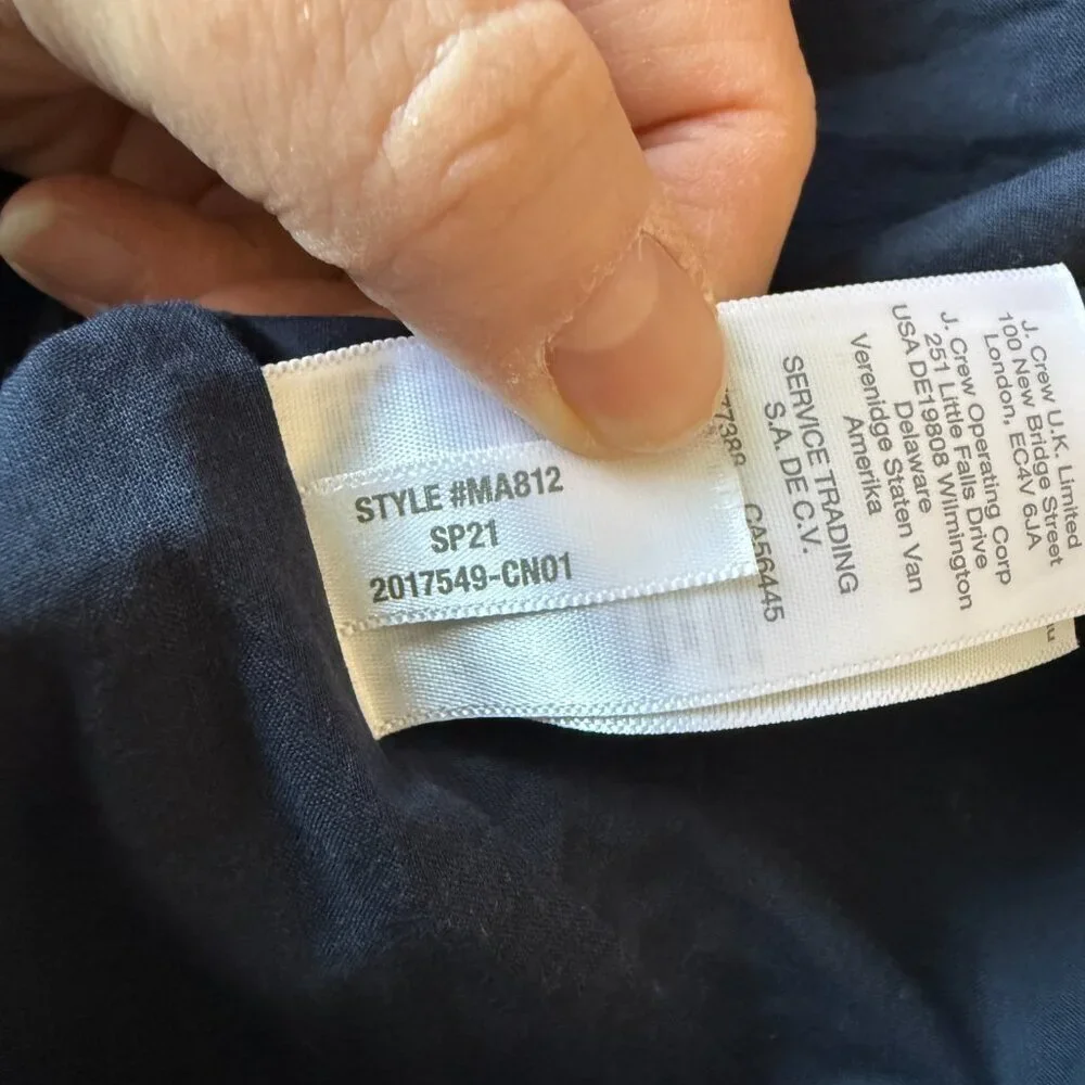 Women's 6 Madewell Square-Neck Puff-Sleeve Babydoll Dress Navy Mini - Picture 10 of 10
